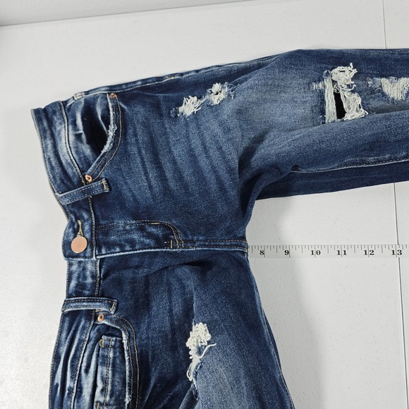 BKE Stella Low Rise Flare Distressed Jeans Dark Wash 27x33.5 Slim Fit - Picture 6 of 9